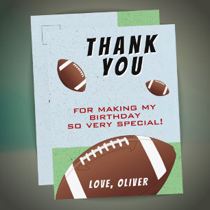 American Football Bal Verjaardag Bedankt  Briefkaart