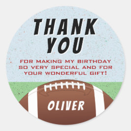 American Football Ball Birthday Bedankt Ronde Sticker