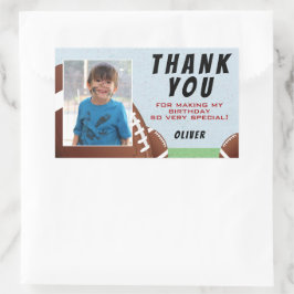American Football Ball Birthday Dank u Foto Rechthoekige Sticker