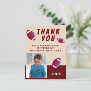 American Football Ball Birthday Foto Dank u Briefkaart