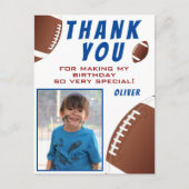American Football Ball Birthday Foto Dank u Briefkaart (Voorkant)