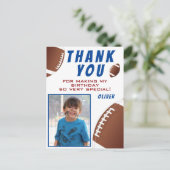 American Football Ball Birthday Foto Dank u Briefkaart (Staand voorkant)