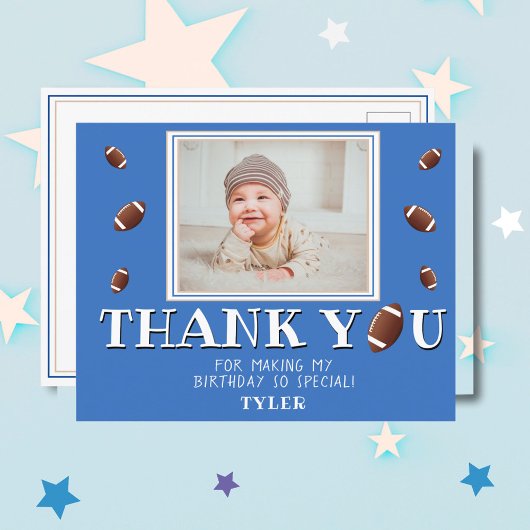 American Football Ball Birthday Foto Dank u Briefkaart