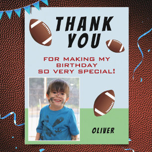 American Football Ball Birthday Foto Dank u Briefkaart