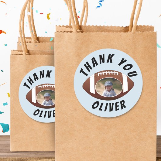 American Football Ball Birthday Foto Dank u Ronde Sticker