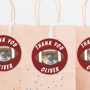 American Football Ball Birthday Foto Dank u Ronde Sticker