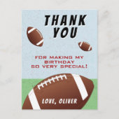 American Football Ball Birthday Hartelijk dank Briefkaart (Voorkant)