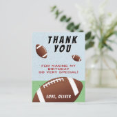 American Football Ball Birthday Hartelijk dank Briefkaart (Staand voorkant)
