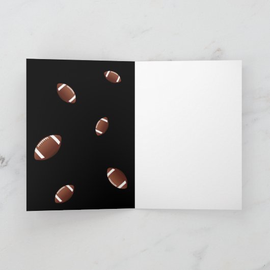 American Football Ball Black Hartelijk dank voor C Bedankkaart (Binnen)