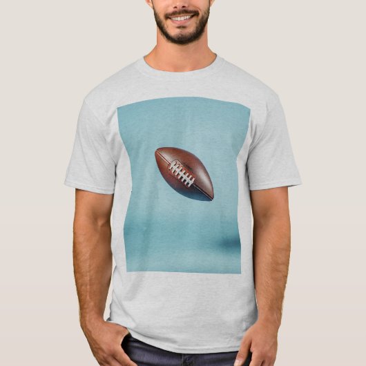 American football ball in the air with bright ligh t-shirt (Voorkant)