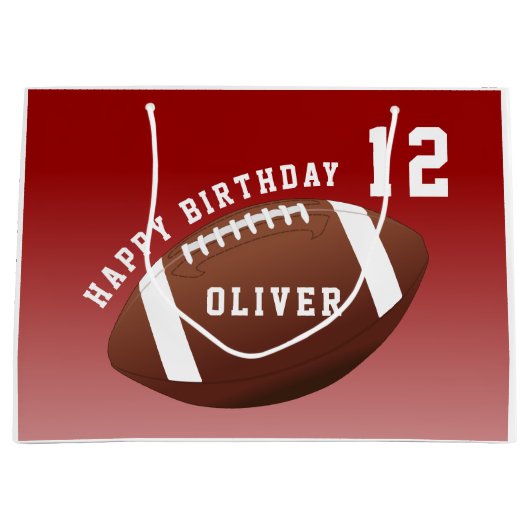 American Football Ball Pattern Kids  Groot Cadeauzakje (Voorkant)