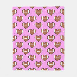American Football Ball Texture In Heart Shape  Fleece Deken