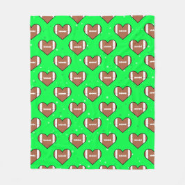 American Football Ball Texture In Heart Shape  Fleece Deken