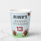 American Football Ball Verjaardagsfeestje Papieren Bekers (Voorkant)
