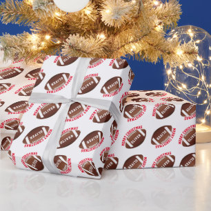 American Football Ballen Naam Prettig Kerstfeest  Cadeaupapier