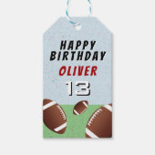 American Football Balls Happy Birthday Cadeaulabel (Voorkant)