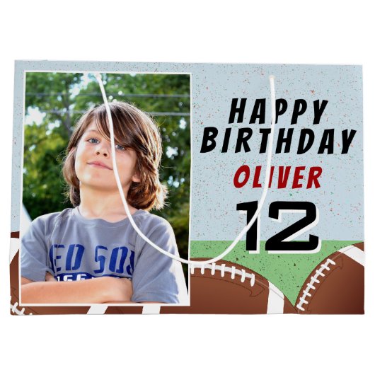 American Football Balls Verjaardagsfoto Groot Cadeauzakje (Achterkant)