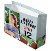 American Football Balls Verjaardagsfoto Groot Cadeauzakje (Voorkant Gekanteld)