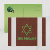 American Football Bar Mitzvah Dank je wel Briefkaart (Voorkant / Achterkant)