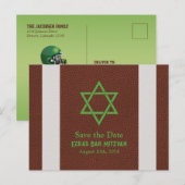 American Football Bar Mitzvah Sla de datum op Briefkaart (Voorkant / Achterkant)
