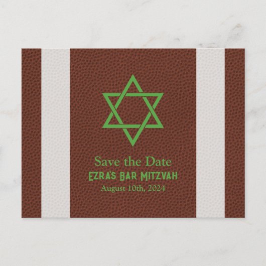 American Football Bar Mitzvah Sla de datum op Briefkaart (Voorkant)