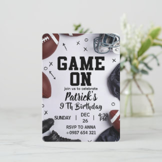 American football birthday invitation kaart