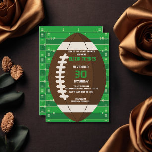 American Football Bruin & Groen Kleur Baby Shower Kaart