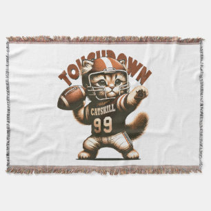 American Football Cat - Touchdown Purrfection Deken