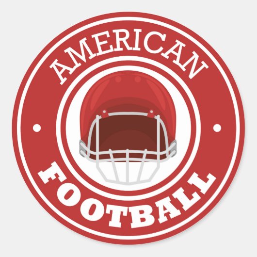 American Football Classic Ronde Sticker (Voorkant)