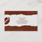 American Football Coach Visitekaartje (Achterkant)