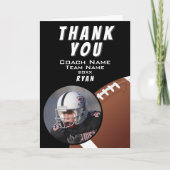 American Football Coach Voetbal Bal Foto Bedankkaart (Voorkant)