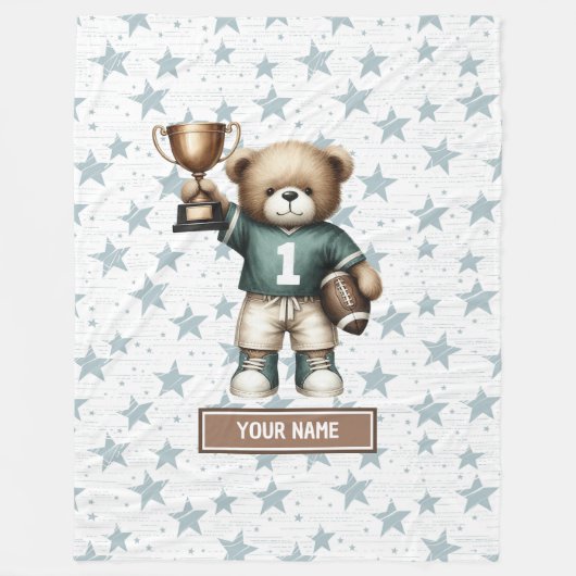 American Football Dekbed voor Kinderen Verjaardags Fleece Deken (Voorkant)