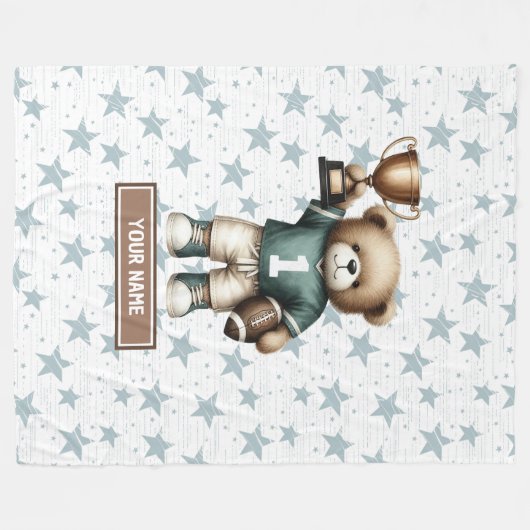 American Football Dekbed voor Kinderen Verjaardags Fleece Deken (Voorkant (Horizontaal))