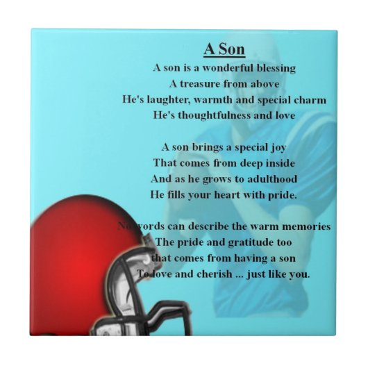 American Football Design Tile - Son gedicht Tegeltje (Voorkant)