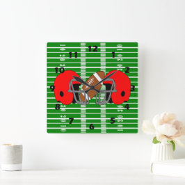 American Football Design Vierkante Klok