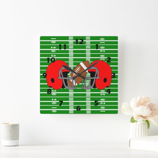 American Football Design Vierkante Klok (Huis)