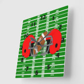 American Football Design Vierkante Klok (Hoek)
