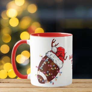 American Football ELF Kerstman Hoed Kerst Licht Mok
