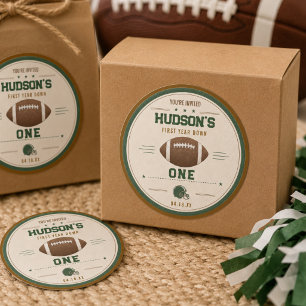 American Football First Year Down 1e verjaardag Ronde Sticker
