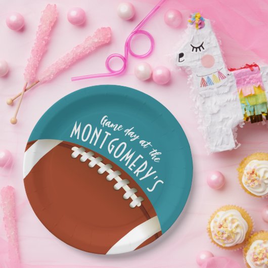 American Football Game Dag Aqua Papieren Bordje (Feest)