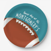 American Football Game Dag Aqua Papieren Bordje (Voorkant)