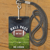 American Football Gym Teacher Student Hall Pass Badge