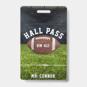 American Football Gym Teacher Student Hall Pass Badge (Front)