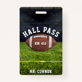 American Football Gym Teacher Student Hall Pass Badge (Voorkant)