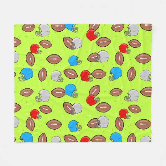 American Football - Helmet & Ball Seamless Pattern Fleece Deken (Voorkant (Horizontaal))