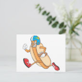 American Football Hotdog Running Briefkaart (Staand voorkant)