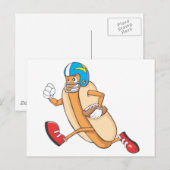 American Football Hotdog Running Briefkaart (Voorkant / Achterkant)