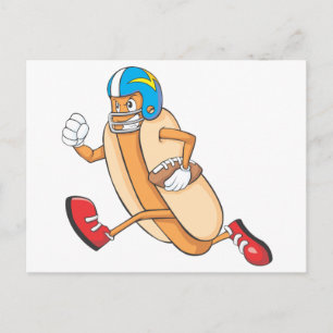 American Football Hotdog Running Briefkaart