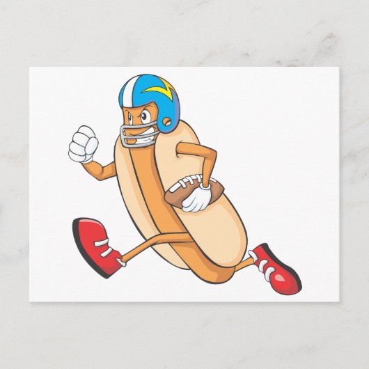 American Football Hotdog Running Briefkaart (Voorkant)