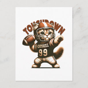 American Football Kat - Touchdown Purrfectie Informatiekaartje